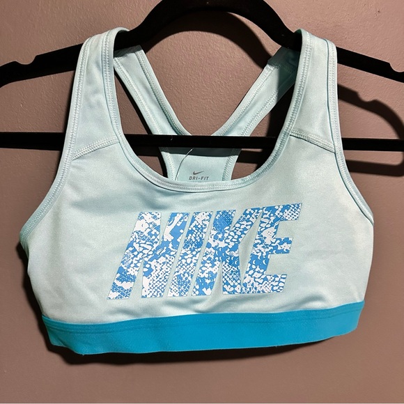 Light blue Nike pro sports bra, snake skin - Picture 1 of 3